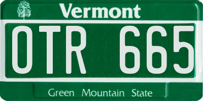 VT license plate OTR665