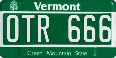 VT license plate OTR666