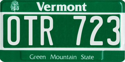 VT license plate OTR723