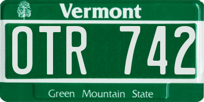 VT license plate OTR742