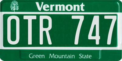 VT license plate OTR747