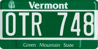 VT license plate OTR748