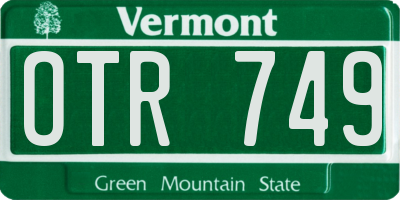 VT license plate OTR749