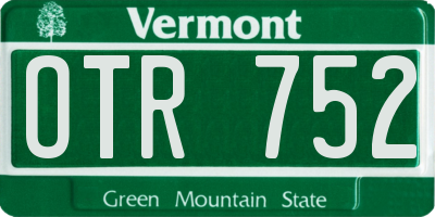 VT license plate OTR752