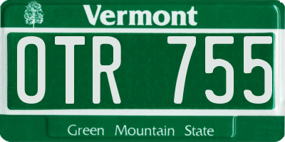 VT license plate OTR755