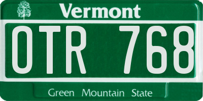 VT license plate OTR768