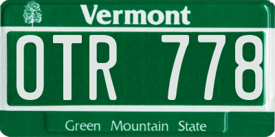 VT license plate OTR778