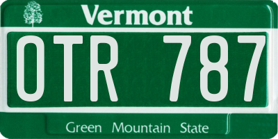 VT license plate OTR787