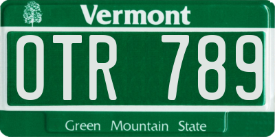 VT license plate OTR789