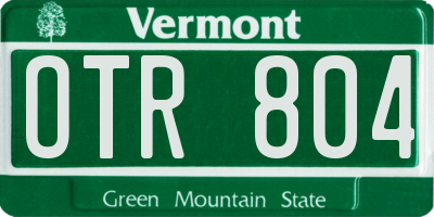 VT license plate OTR804
