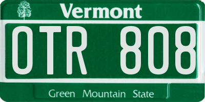 VT license plate OTR808