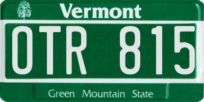 VT license plate OTR815