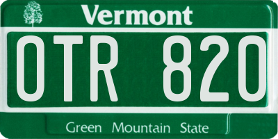 VT license plate OTR820