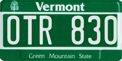 VT license plate OTR830