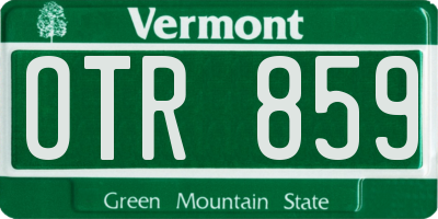 VT license plate OTR859