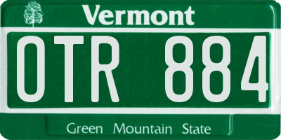 VT license plate OTR884