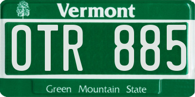 VT license plate OTR885