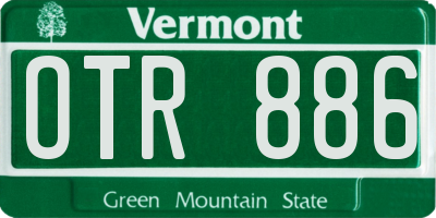VT license plate OTR886