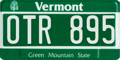 VT license plate OTR895