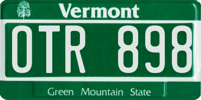VT license plate OTR898