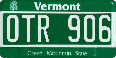 VT license plate OTR906