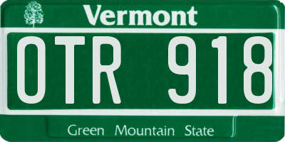 VT license plate OTR918