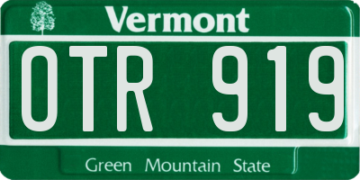 VT license plate OTR919