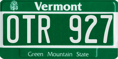 VT license plate OTR927