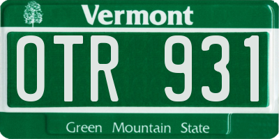 VT license plate OTR931