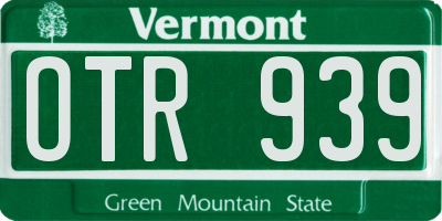 VT license plate OTR939