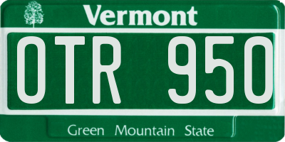VT license plate OTR950