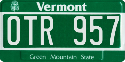VT license plate OTR957