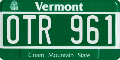 VT license plate OTR961