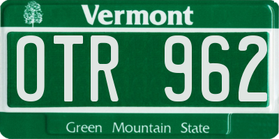 VT license plate OTR962