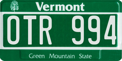 VT license plate OTR994