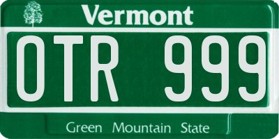 VT license plate OTR999