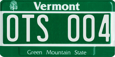 VT license plate OTS004