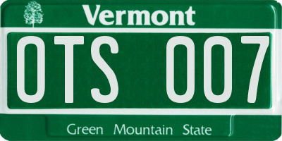 VT license plate OTS007