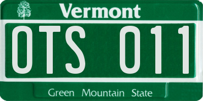 VT license plate OTS011