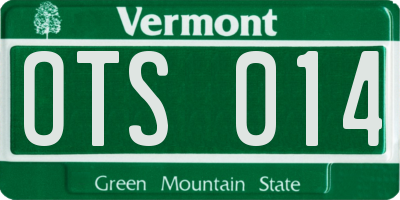 VT license plate OTS014