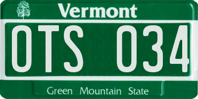 VT license plate OTS034