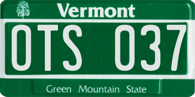 VT license plate OTS037