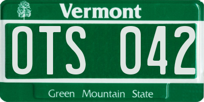 VT license plate OTS042