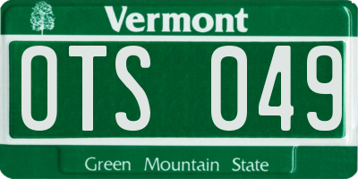 VT license plate OTS049