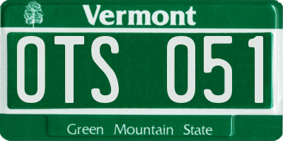 VT license plate OTS051