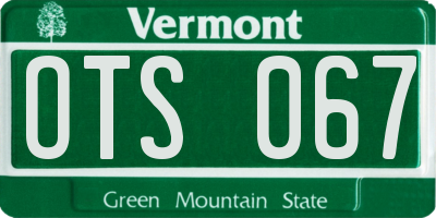 VT license plate OTS067