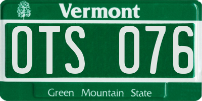 VT license plate OTS076