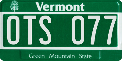 VT license plate OTS077