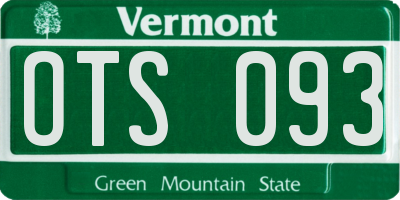 VT license plate OTS093