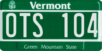 VT license plate OTS104